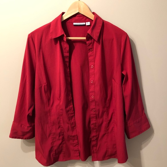Simple Red Button Down - Picture 8 of 8